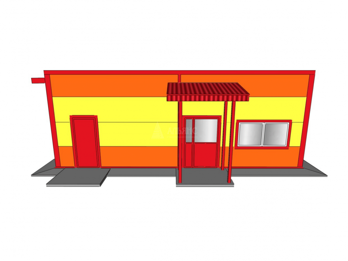3D визуализация Магазин из сэндвич-панелей - фото 11